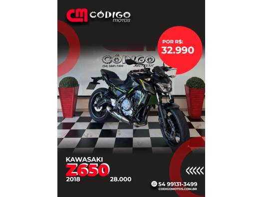 KAWASAKI - Z650 - 2018/2018 - Preta - R$ 32.990,00