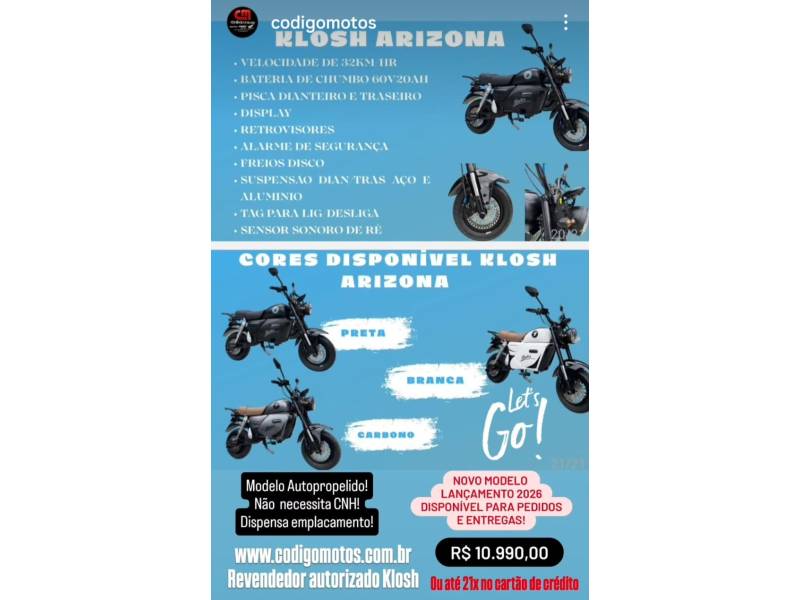 KLOSH - ARIZONA - 2026/2026 - Prata - R$ 11.300,00