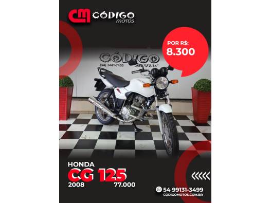 HONDA - CG 125 - 2008/2008 - Branca - R$ 8.300,00