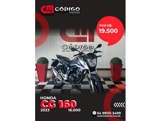 HONDA - CG 160 - 2023/2023 - Cinza - R$ 19.500,00