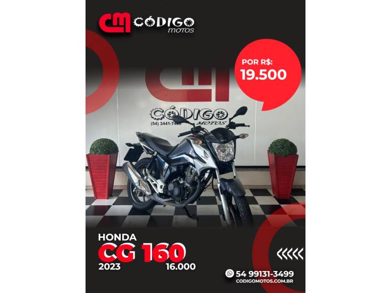 HONDA - CG 160 - 2023/2023 - Cinza - R$ 19.500,00