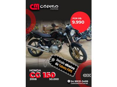 HONDA - CG 150 - 2008/2008 - Preta - R$ 9.990,00