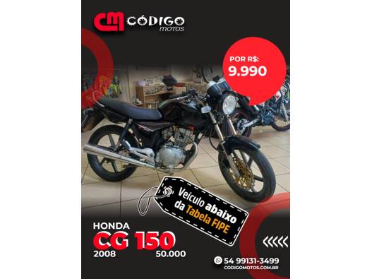 HONDA - CG 150 - 2008/2008 - Preta - R$ 9.990,00