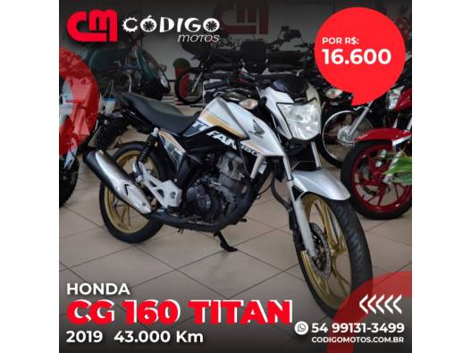 HONDA - CG 160 - 2019/2019 - Prata - R$ 16.600,00