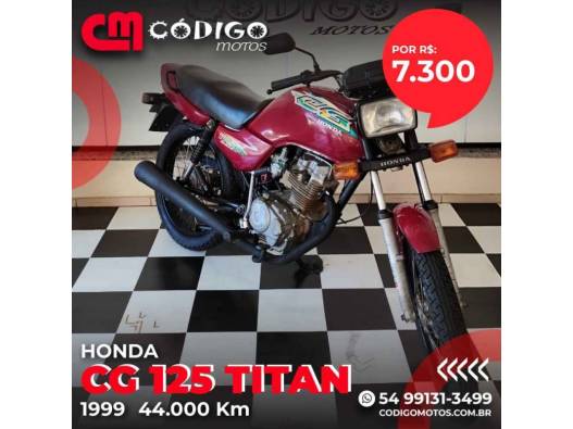 HONDA - CG 125 - 1999/1999 - Vermelha - R$ 7.300,00