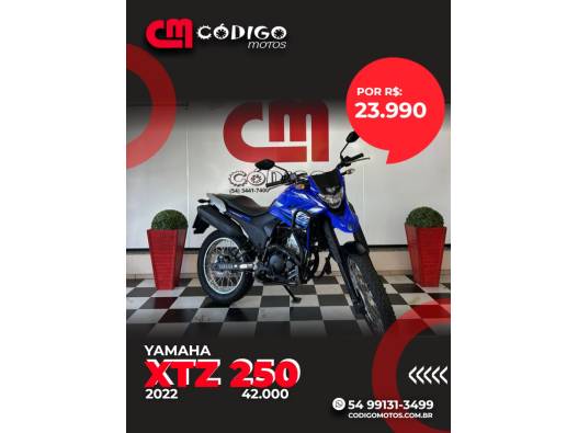 YAMAHA - XTZ 250 - 2022/2022 - Azul - R$ 23.990,00